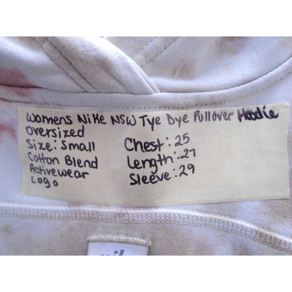 Nike Sportswear Womens Size S Club Tie-Dye French Terry Hoodie Pullover Oversize - Picture 5 of 15